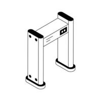 A visually engaging isometric icon of security gate. vector