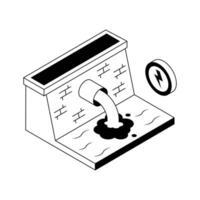 Get this isometric icon of hydropower dam, easy to edit. vector