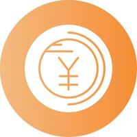 Yen sign Gradient Circle Icon vector