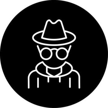 hacker con anonimato máscara circulo invertido vector