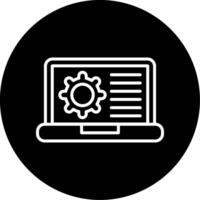 Technical Support Help Desk Icon Circle Inverted vector
