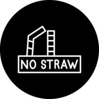 Reduce Waste on Straw Free Day Visual Circle Inverted vector