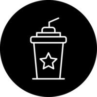 Cold Beverage Cup Icon Circle Inverted vector