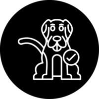 Cat Vaccination Verification Badge Circle Inverted vector