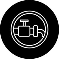 Community Water Access Pump Icon Circle Inverted vector