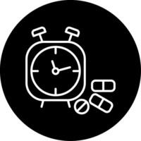 Time to Take Medication Alert Circle Inverted vector