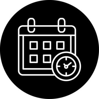 clase calendario notificación circulo invertido vector