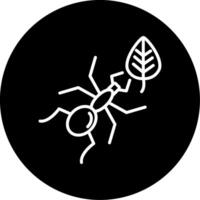 Leaf Carrying Leafcutter Ant Circle Inverted vector
