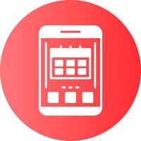 Calendar Mobile Interface Red Gradient Circle Icon Design vector