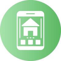 Home Mobile Interface Gradient Circle Icon vector
