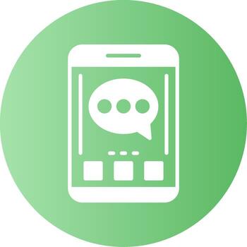 comentario móvil interfaz degradado circulo icono vector