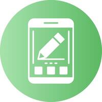 Edit Mobile Interface Gradient Circle Icon vector
