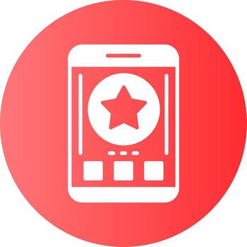 Star Mobile Interface Red Gradient Circle Icon Design vector