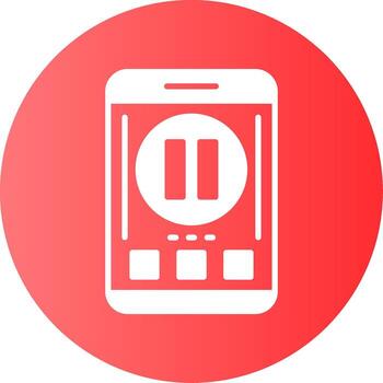 Pause Mobile Interface Gradient Circle Icon vector