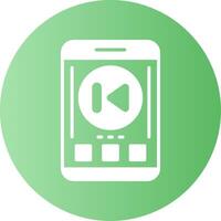Skip backward Mobile Interface Gradient Circle Icon vector
