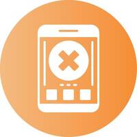 Close Mobile Interface Gradient Circle Icon vector