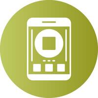 Stop Mobile Interface Gradient Circle Icon vector