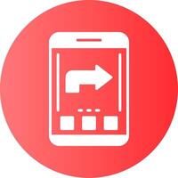 Forward Mobile Interface Gradient Circle Icon vector