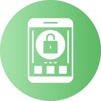 Unlock Mobile Interface Gradient Circle Icon vector