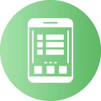 Menu Mobile Interface Green Gradient Circle Icon Design vector