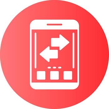 Refresh Mobile Interface Gradient Circle Icon vector