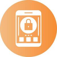 Lock Mobile Interface Gradient Circle Icon vector