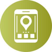 Location Mobile Interface Gradient Circle Icon vector