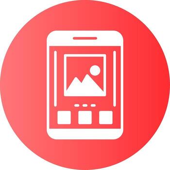 imagen móvil interfaz degradado circulo icono vector