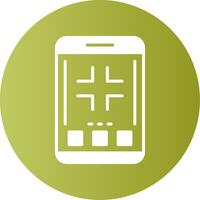 Exit full screen Mobile Interface Gradient Circle Icon vector