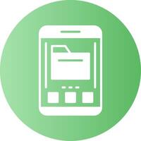 Folder Mobile Interface Green Gradient Circle Icon vector