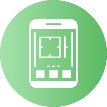 Camera Mobile Interface Gradient Circle Icon vector