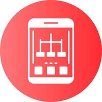 Network Mobile Interface Gradient Circle Icon vector