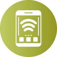 Wi Fi Mobile Interface Gradient Circle Icon vector