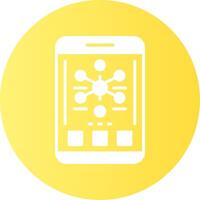 Graph Mobile Interface Gradient Circle Icon vector
