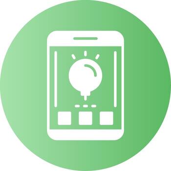 Lightbulb Mobile Interface Gradient Circle Icon vector