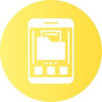 Folder Mobile Interface Gradient Circle Icon Design vector