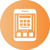 Calculator Mobile Interface Gradient Circle Icon vector