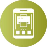 Printer Mobile Interface Gradient Circle Icon vector