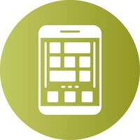 Grid Mobile Interface Gradient Circle Icon vector