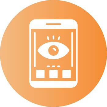 ver móvil interfaz degradado circulo icono vector