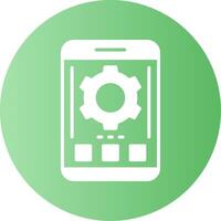 Gear Mobile Interface Gradient Circle Icon vector