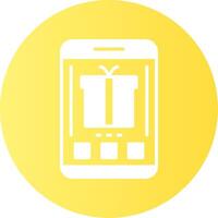 Gift Mobile Interface Gradient Circle Icon vector