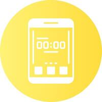 Clock Mobile Interface Gradient Circle Icon vector