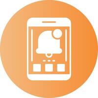 Notifications Mobile Interface Gradient Circle Icon vector