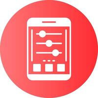 Settings Mobile Interface Gradient Circle Icon Design vector