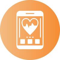 Heartbeat Mobile Interface Gradient Circle Icon vector