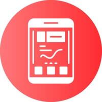 Analytics Mobile Interface Gradient Circle Icon vector