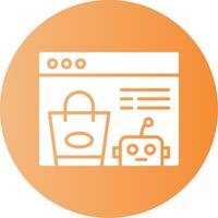 Virtual Shopping Assistant Gradient Circle Icon vector