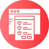 Wishlist Red Gradient Circle Icon vector