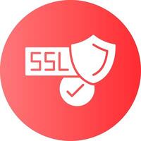 SSL Certificate Gradient Circle Icon vector